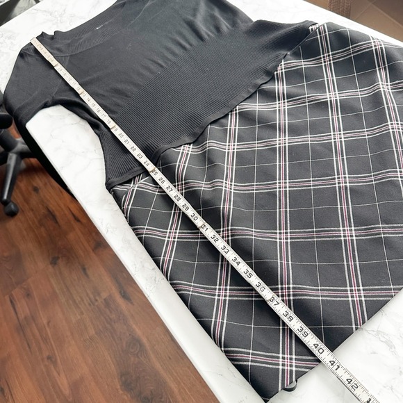 WHBM Long Sleeve Knir Black Sweater & Plaid Drop Waist Dress Women's Size 16 - Picture 8 of 15